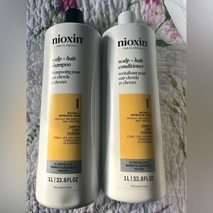 Nioxin 1 Shampoo and Conditioner Set for Thinning Hair - Fine Untreated Hair
